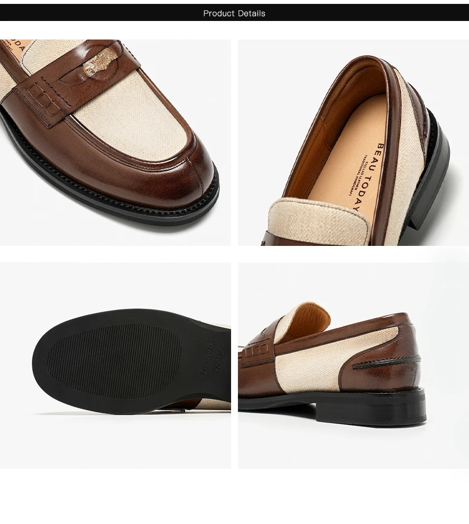 Mocassins en cuir véritable pour femme
