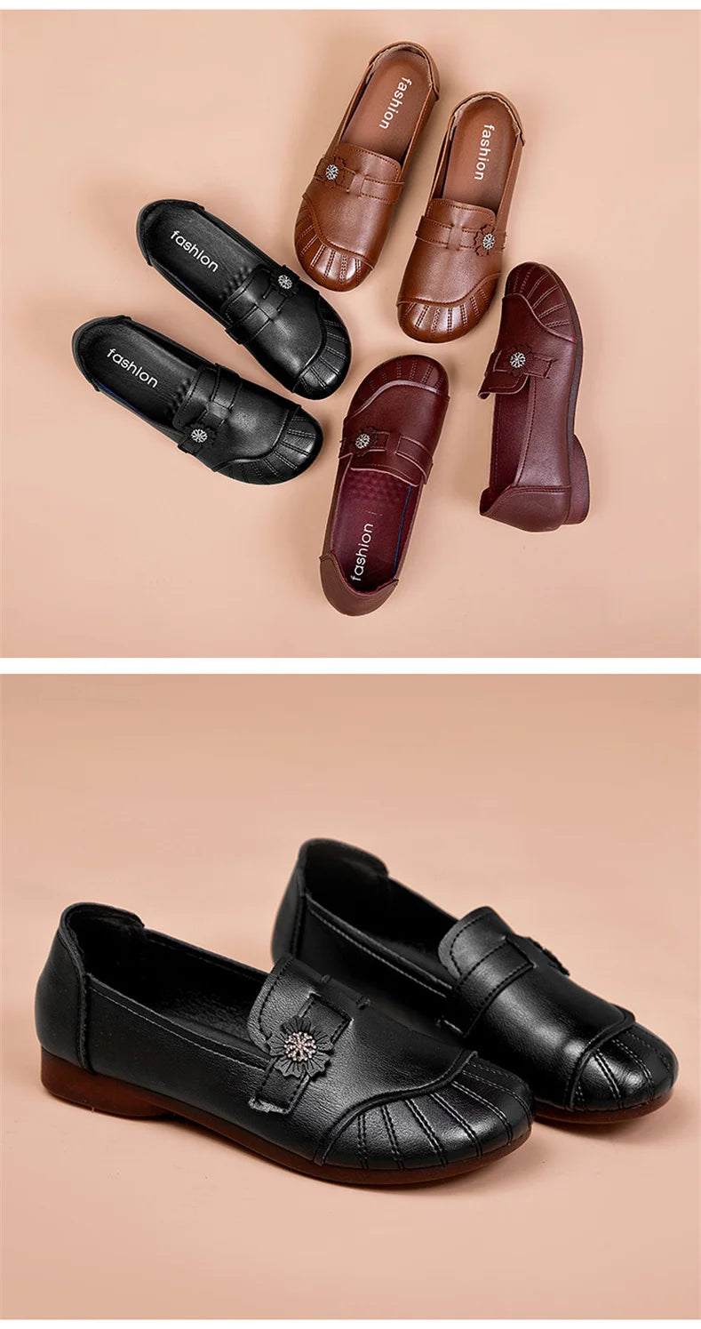 Chaussures pour femmes en cuir véritable