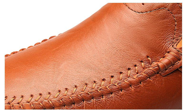 Chaussures en cuir véritable pour hommes, mocassins décontractés de luxe