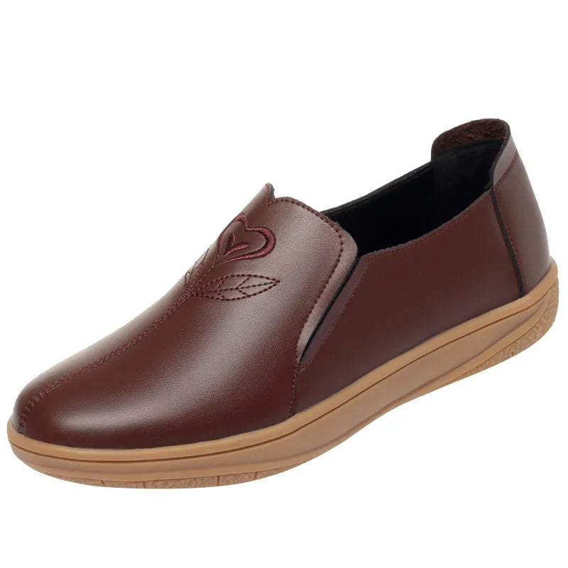 Nouvelles chaussures plates pour femmes , en cuir souple, antidérapantes,