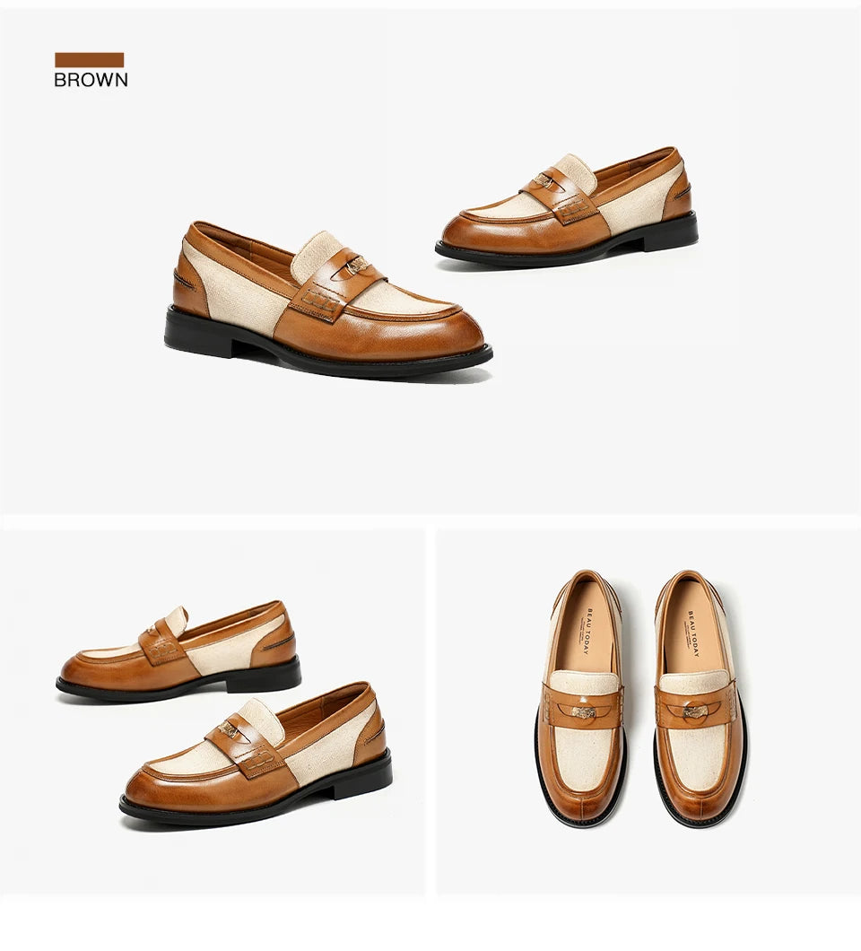 Mocassins en cuir véritable pour femme
