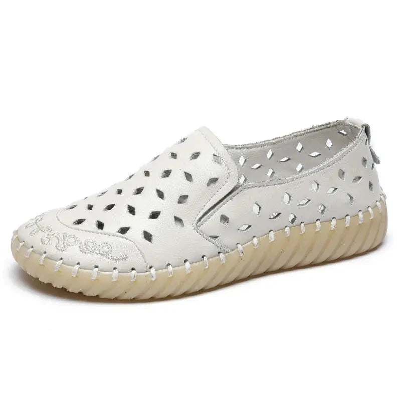 Mocassins en cuir de vache tendance pour femmes