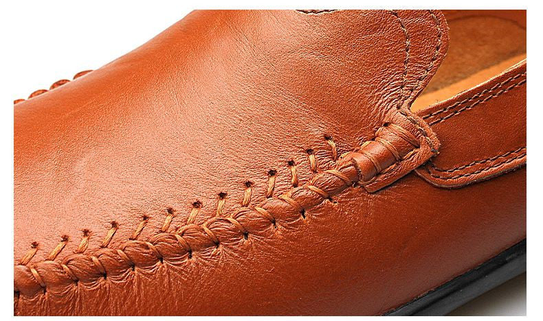 Chaussures en cuir véritable pour hommes, mocassins décontractés de luxe