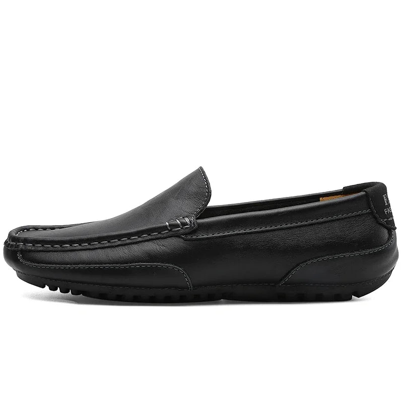 Mocassins en cuir véritable respirants et décontractés pour hommes