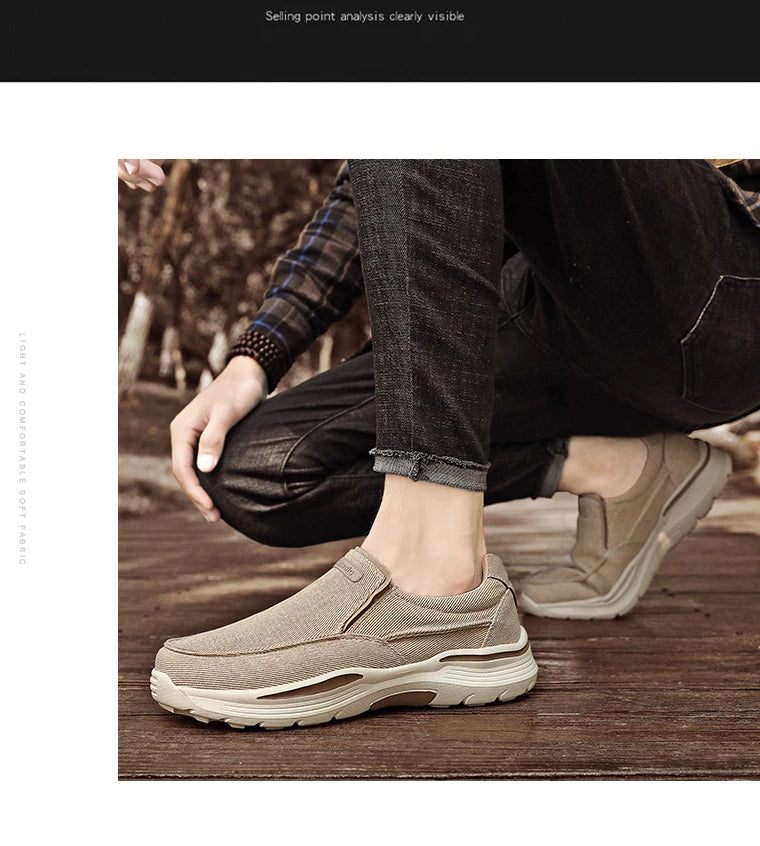 Chaussures décontractées en toile respirantes pour hommes