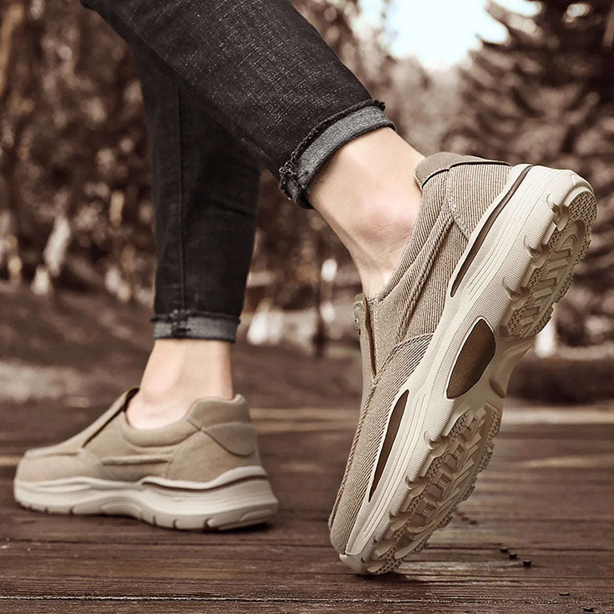Chaussures décontractées en toile respirantes pour hommes