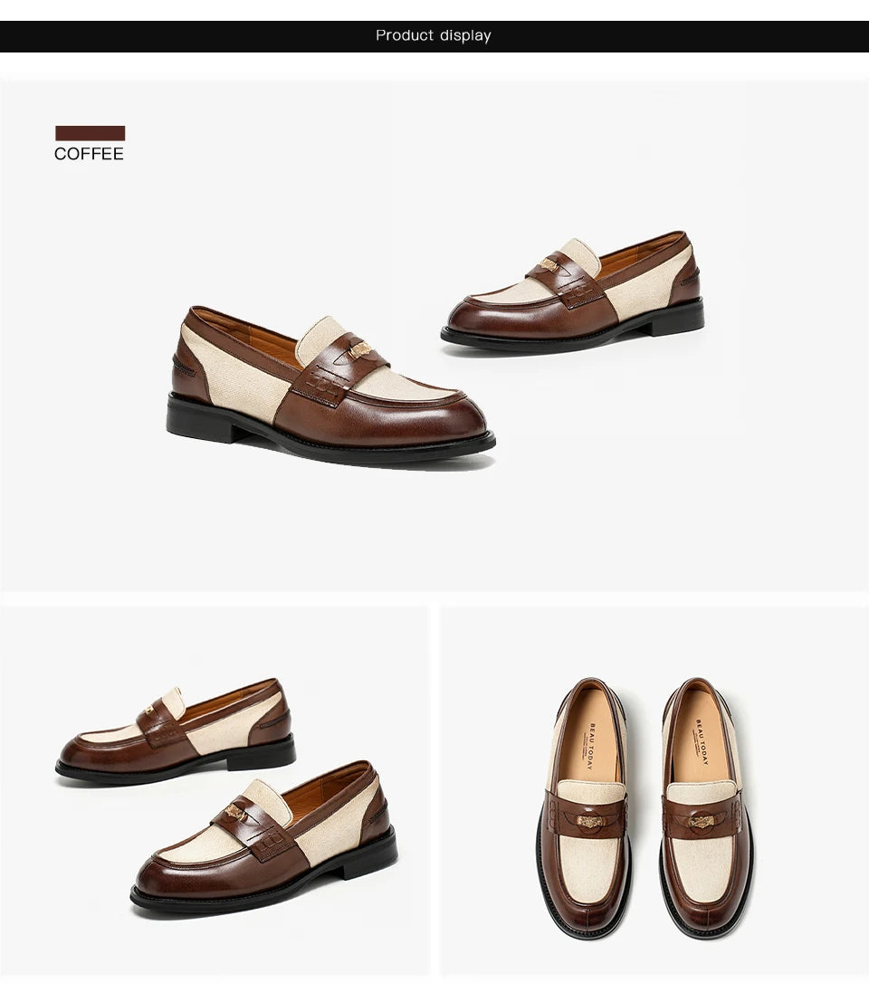 Mocassins en cuir véritable pour femme