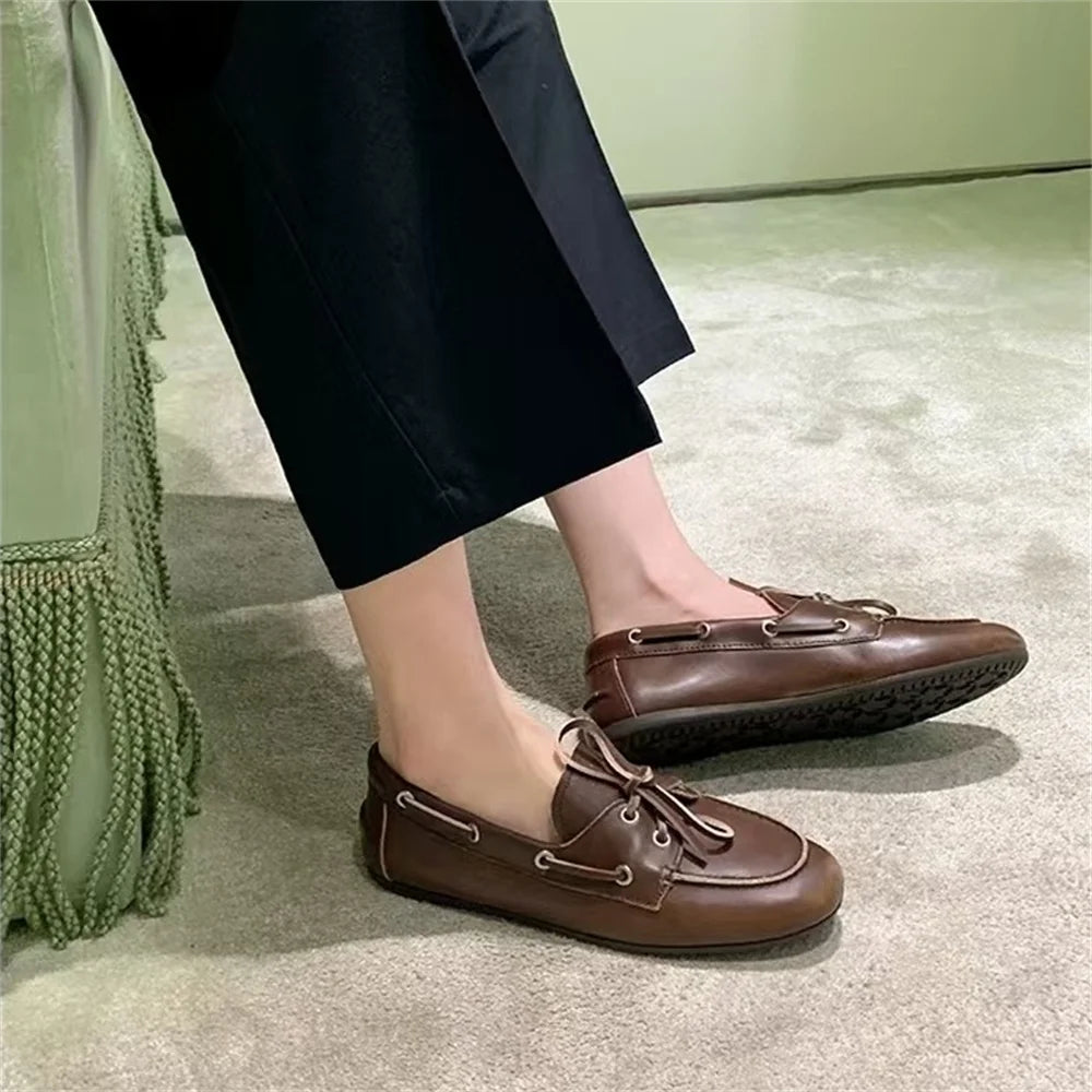 Mocassins en daim vintage pour femmes