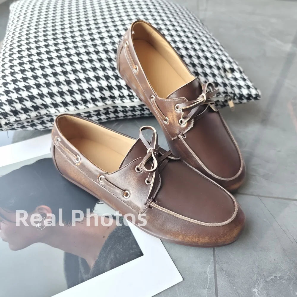 Mocassins en daim vintage pour femmes