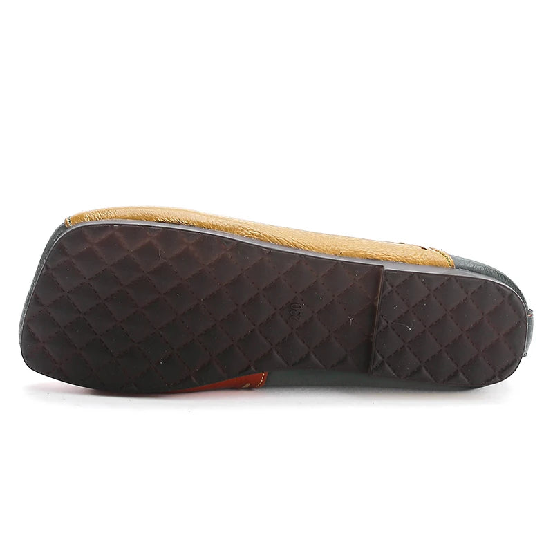 Mocassins vintage de luxe en cuir de vache faits à la main pour femmes