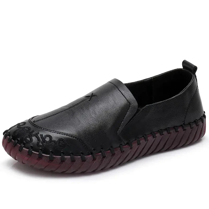 Mocassins en cuir de vache tendance pour femmes
