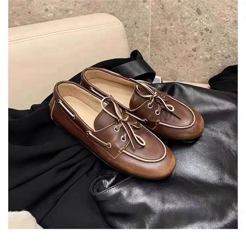 Mocassins en daim vintage pour femmes