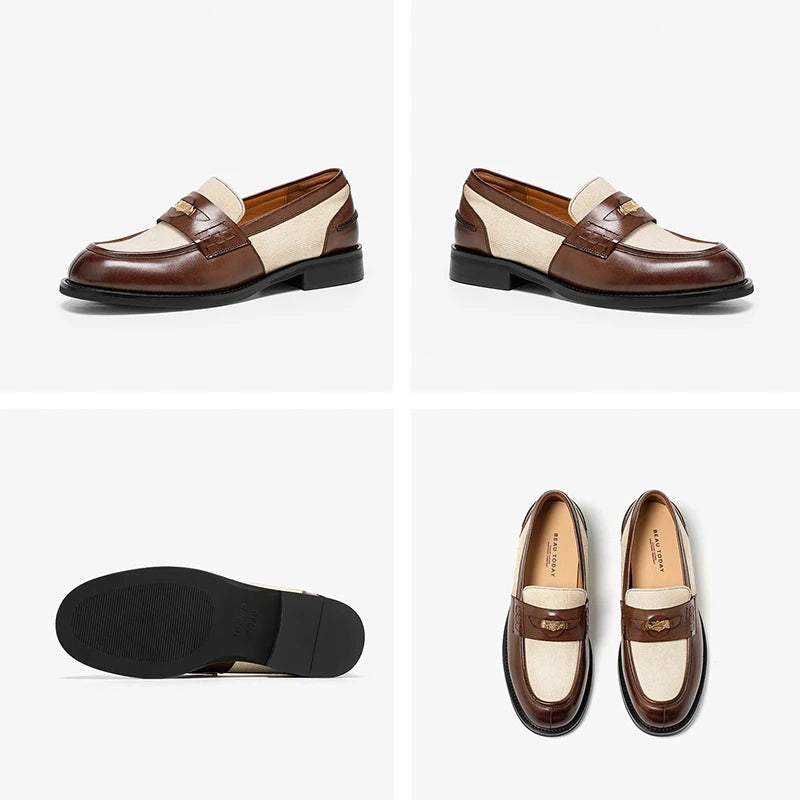 Mocassins en cuir véritable pour femme