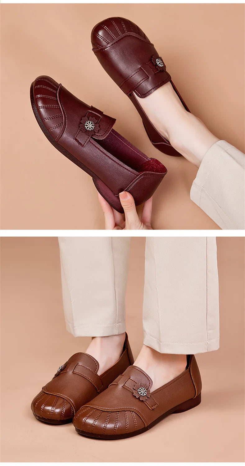 Chaussures pour femmes en cuir véritable