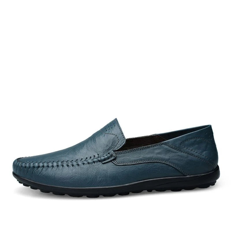 Chaussures en cuir véritable pour hommes, mocassins décontractés de luxe