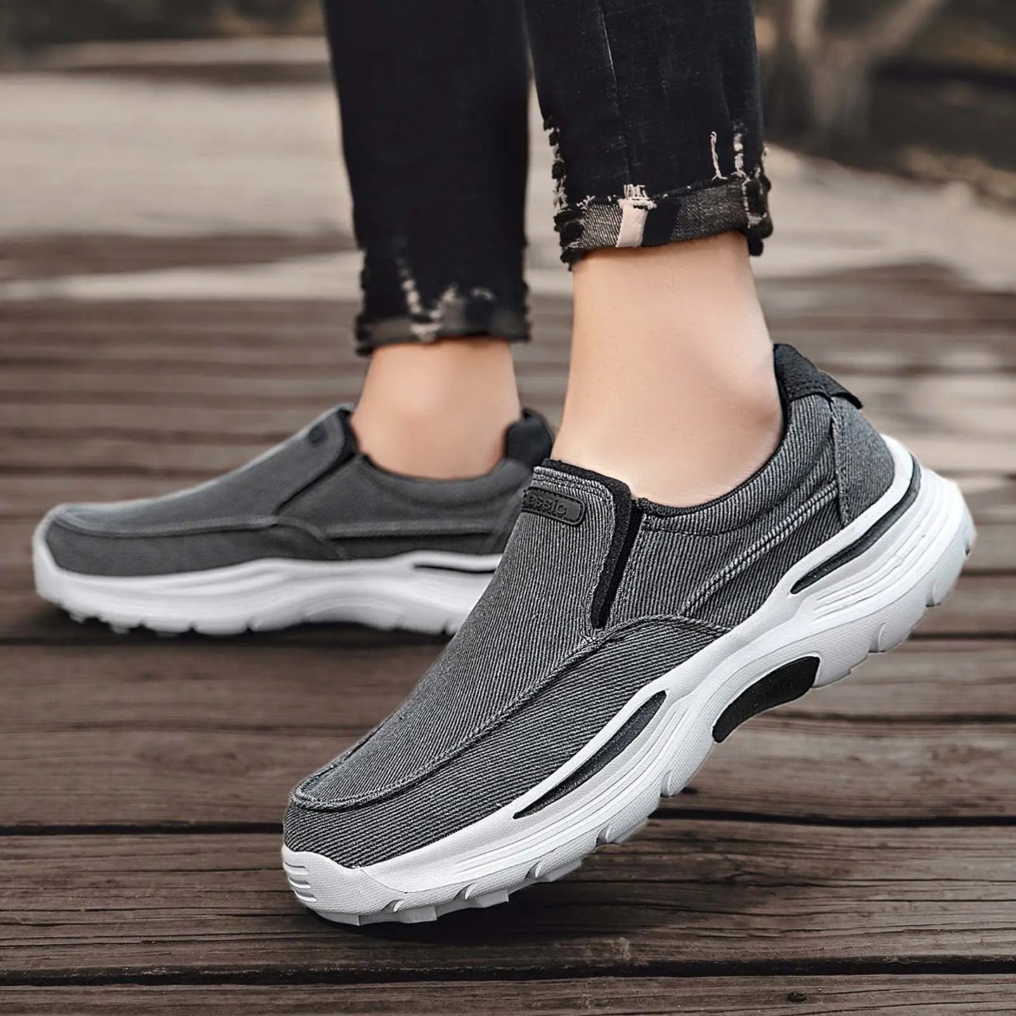 Chaussures décontractées en toile respirantes pour hommes