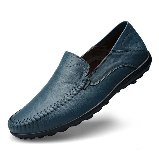 Chaussures en cuir véritable pour hommes, mocassins décontractés de luxe