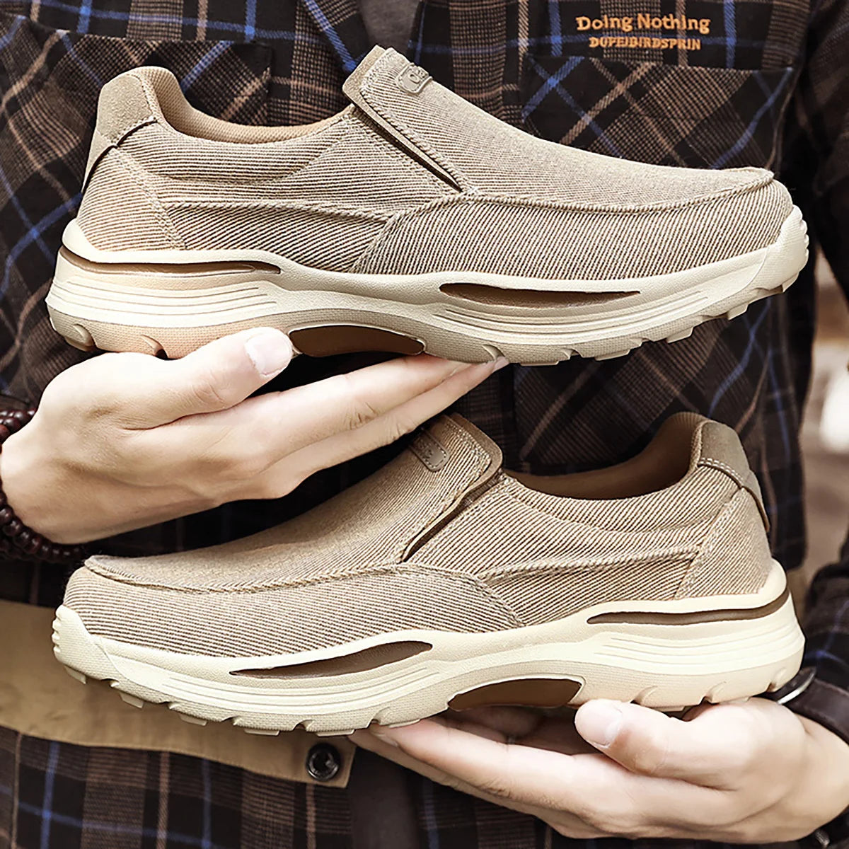 Chaussures décontractées en toile respirantes pour hommes