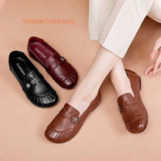 Chaussures pour femmes en cuir véritable