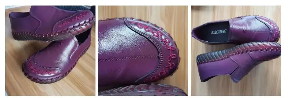 Mocassins en cuir de vache tendance pour femmes