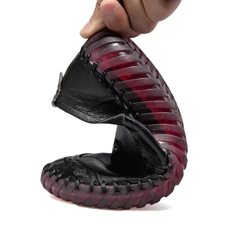 Mocassins en cuir de vache tendance pour femmes