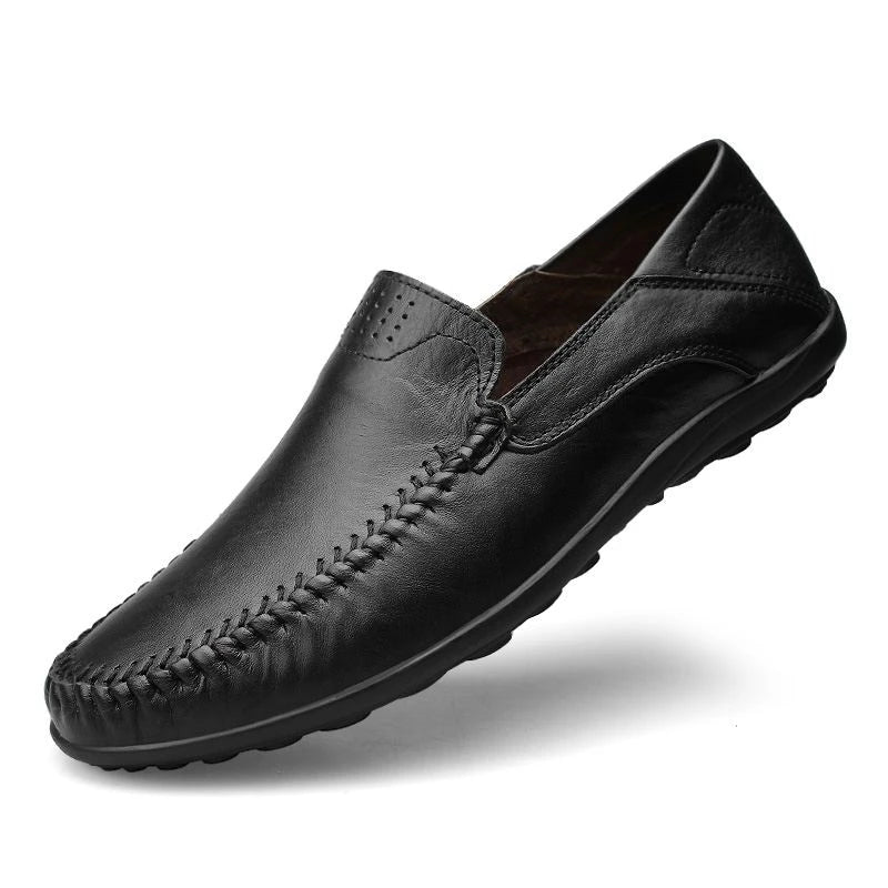 Chaussures en cuir véritable pour hommes, mocassins décontractés de luxe