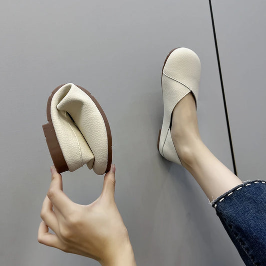 Mocassins en cuir véritable pour femme