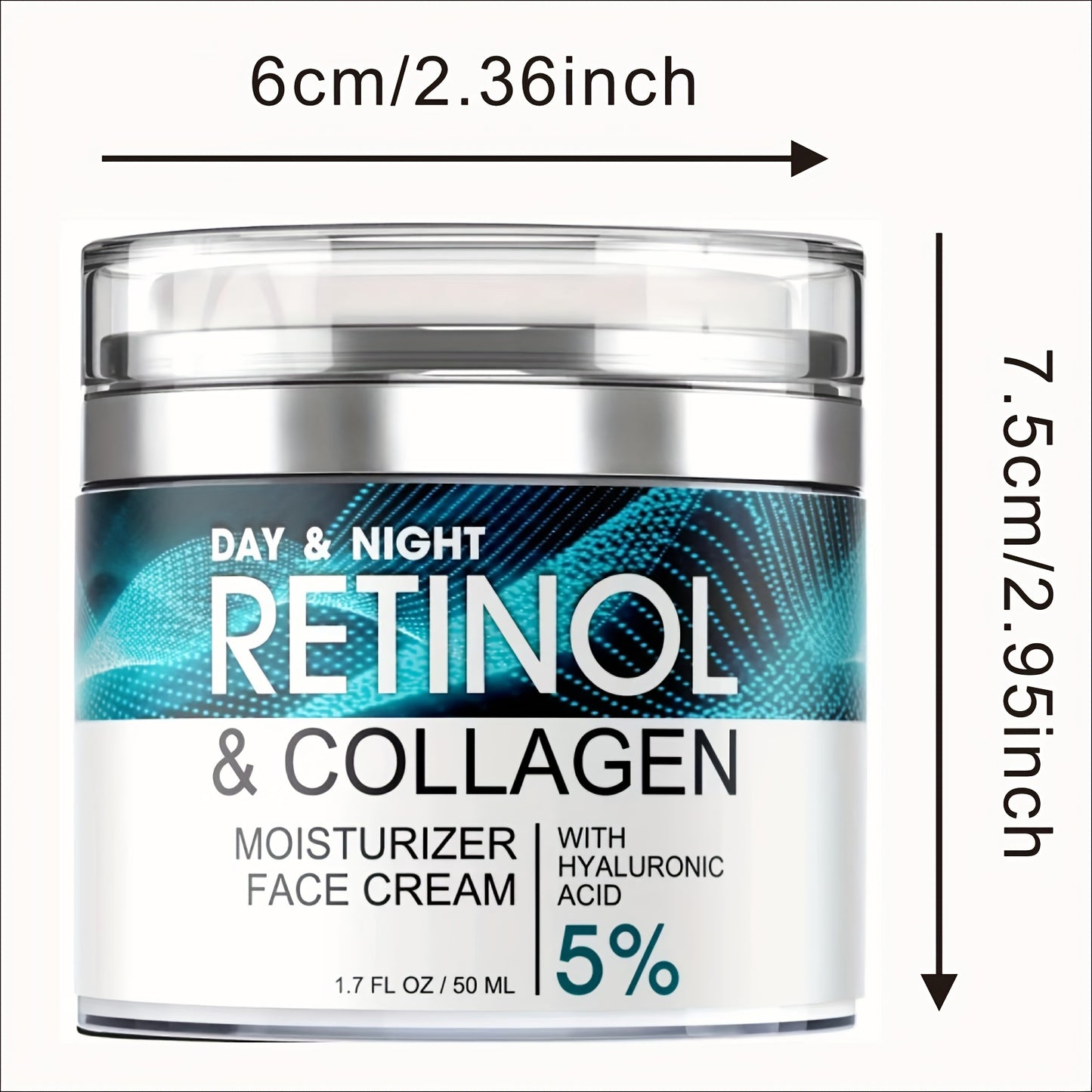 1pc 50ml Retinol Face Moisturizer, Moisturizing Cream With Collagen, Hyaluronic Acid, Vitamin C+E, Soothes Dry Skin, Improves Elasticity, Hydrating Lotion For Women And Men
