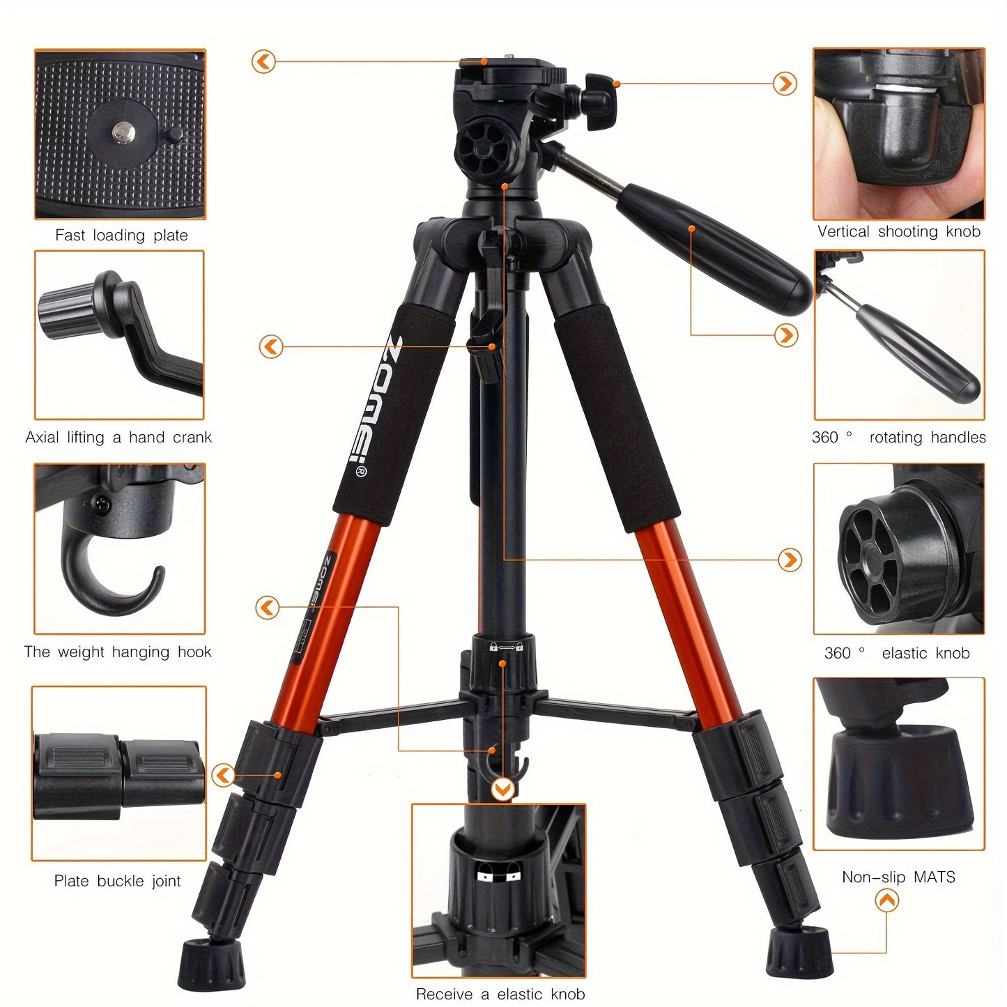 1pc Camera Tripod, 55in Tripod For Camera, Tripod Stand For Video Recording Photo Vlogging, Travel Bag For DSLR Camera Phone Projectors Lasers