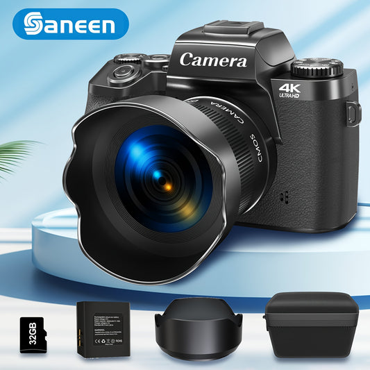 64MP 4K Vlogging Camera Pro - Dual Cameras, 16x Digital Zoom, WiFi, Touch Screen, 32GB SD Card, Camera Bag - High-Definition Photography and Video Recording Companion