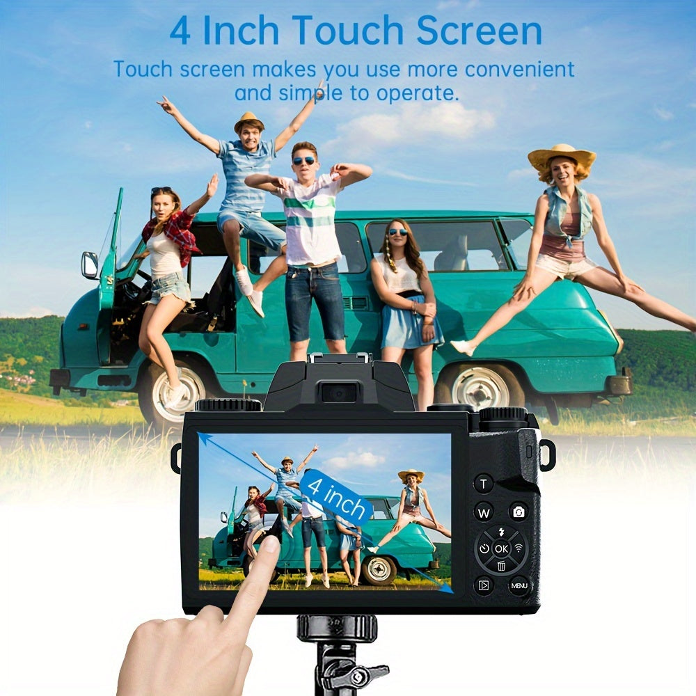 64MP 4K Vlogging Camera Pro - Dual Cameras, 16x Digital Zoom, WiFi, Touch Screen, 32GB SD Card, Camera Bag - High-Definition Photography and Video Recording Companion